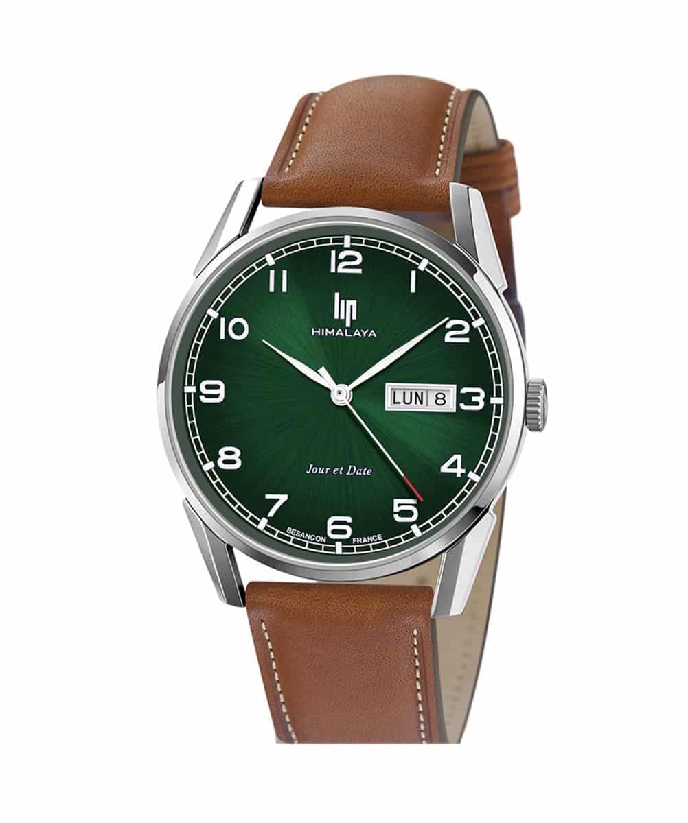 MONTRE LIP HIMALAYA 40MM JOUR ET DATE VERT