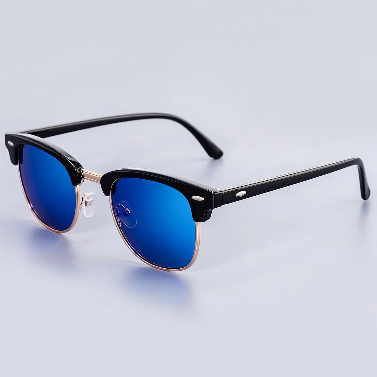 Lunettes de soleil de mode masculine avec lentille teintÃ©e et monture supÃ©rieure de sourcils, Accessoires pour la rue