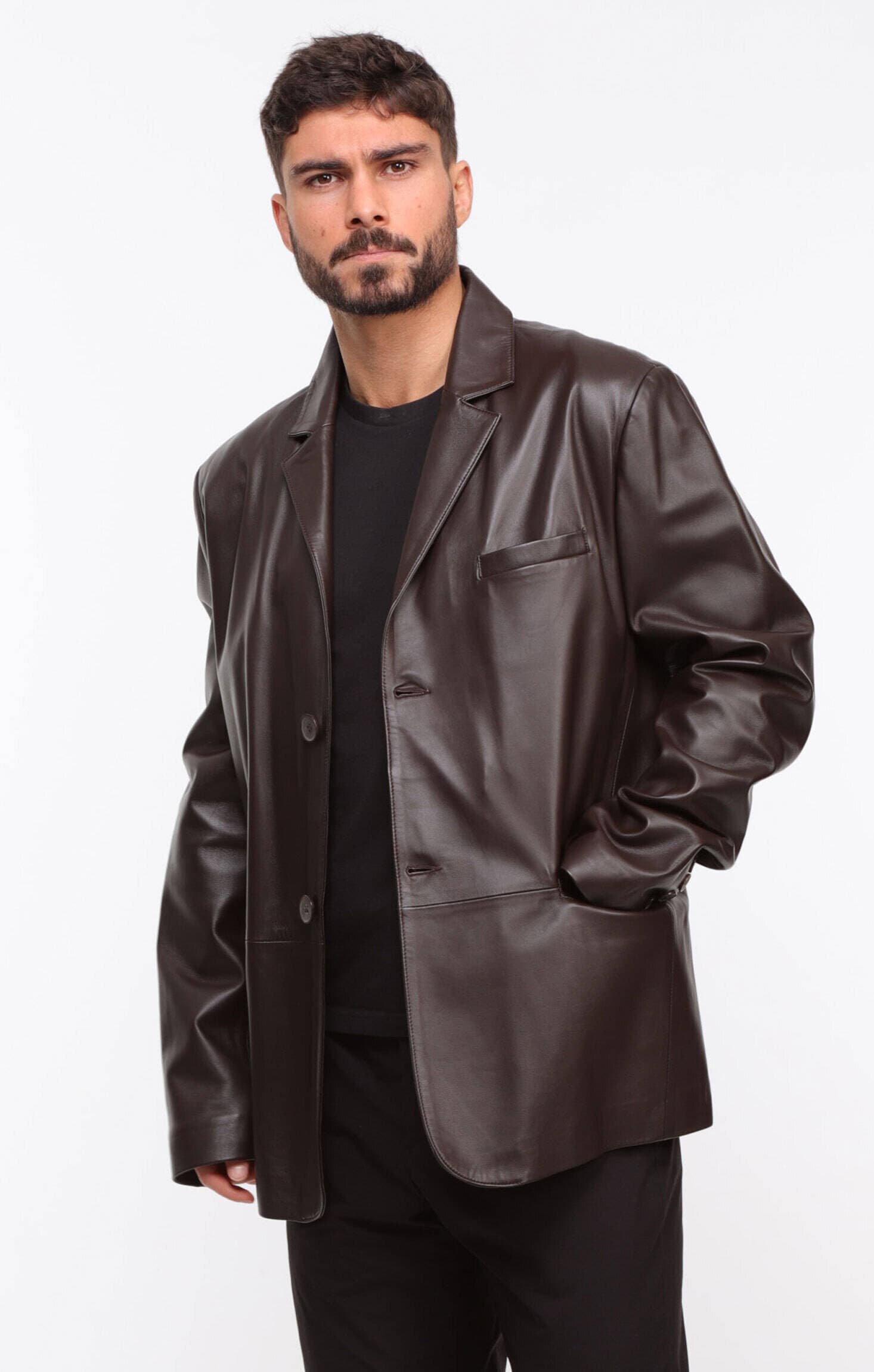 Blazer cuir homme marron Cuirs Guignard