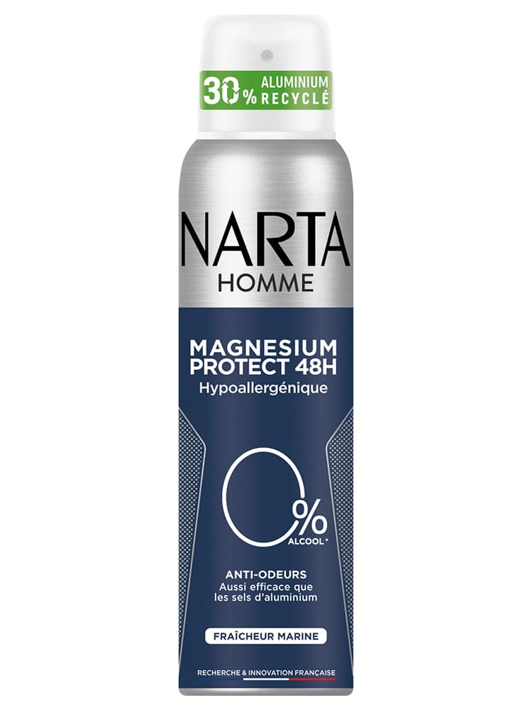 Narta Homme Magnésium Protect 48 Heures Déodorant Hypoallergénique Spray 150 ML