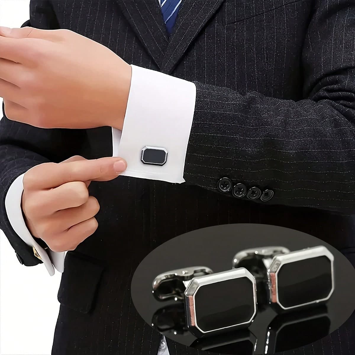 Ensemble de boutons de manchette de chemise et de costume pour mariage Mode masculine 2 pièces Accessoires de mariage Cuff