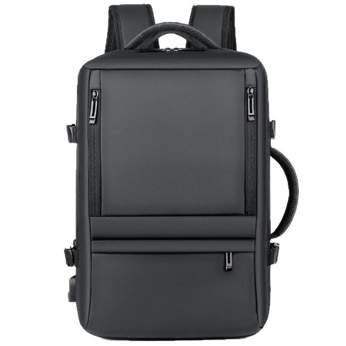 Sac à dos pour ordinateur - Sac à dos homme à grande capacité style minimaliste extensible, couleur noire - 45×30×18 cm