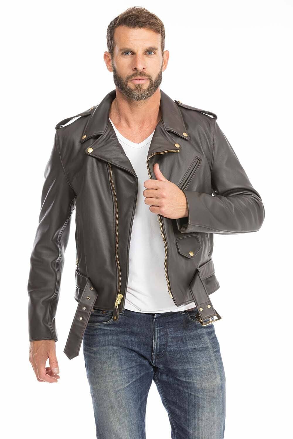 Perfecto cuir homme marron schott