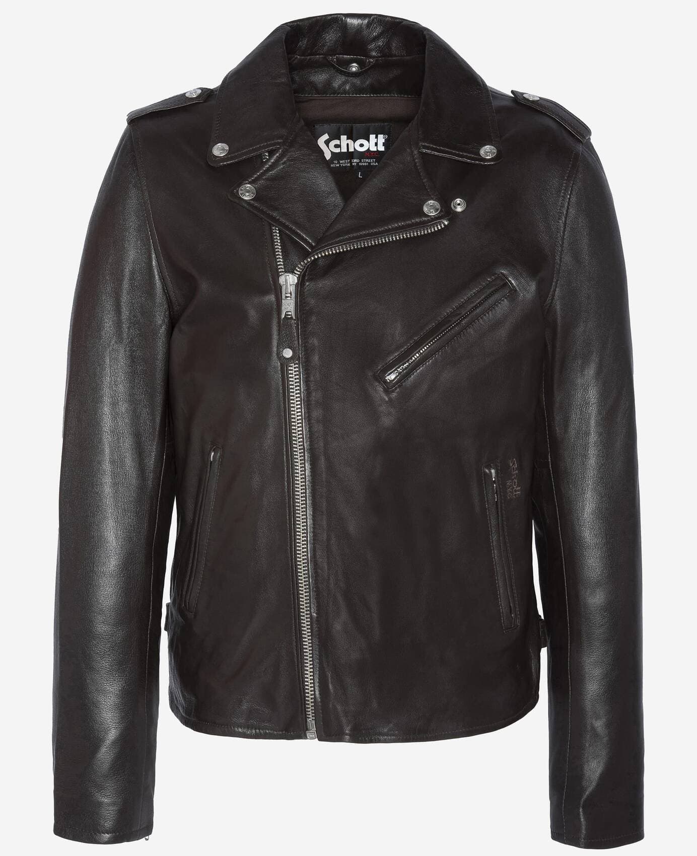 Perfecto cuir homme agneau marron schott