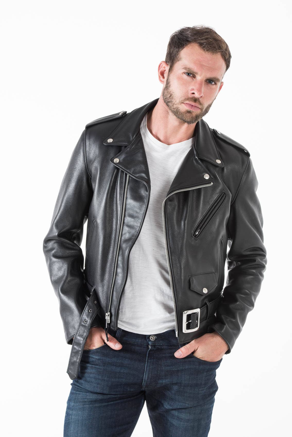 Perfecto cuir homme noir schott
